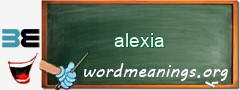 WordMeaning blackboard for alexia